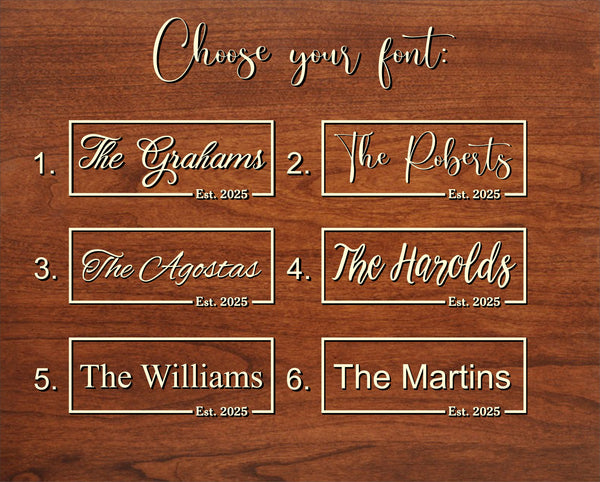 3D Last Name/Company Logo Sign, Established Wood Custom Sign with Gold Text for home, office, family reunion