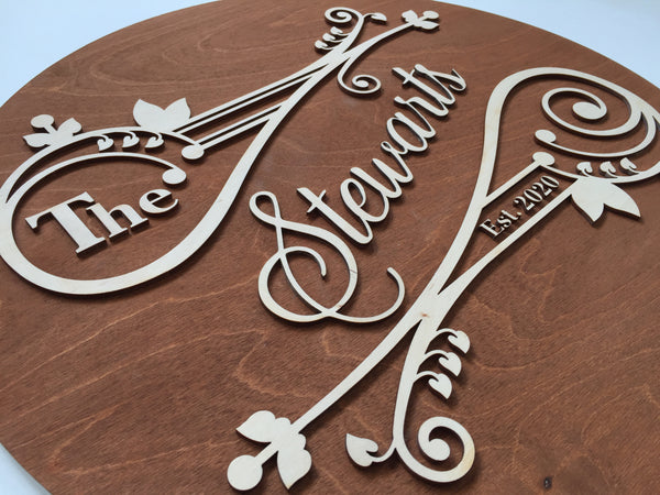 add your last name and established date at chekcout in the notes section