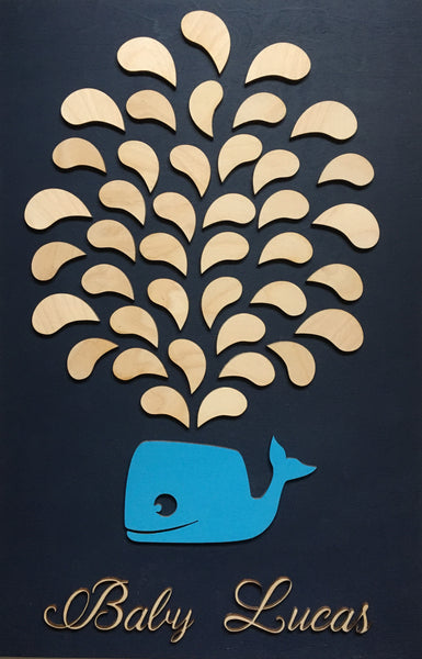 baby shower guest book alternative boy baby whale by SignYouStyle.com