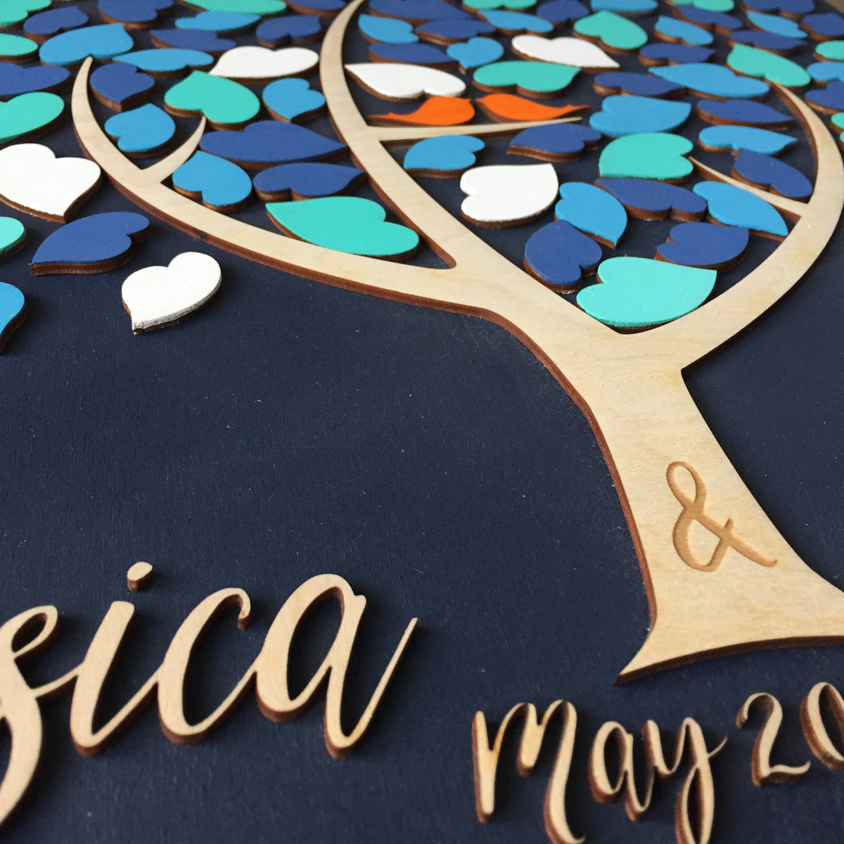 Love Wedding Guest Book Personalized Wooden Family Tree Guestbook Diy Photo  Signature Books Memory Album Anniversary Gift
