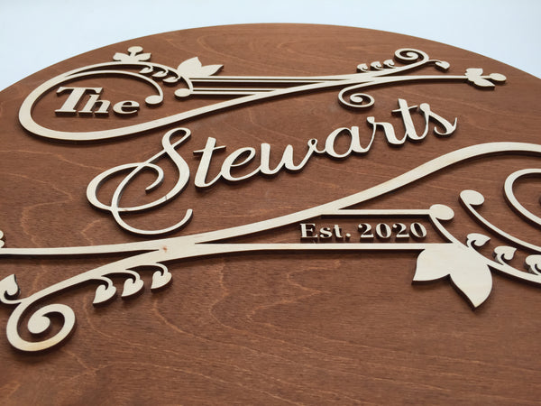 request a proof with your perosnlized name to see what your name will look like on this last name sign