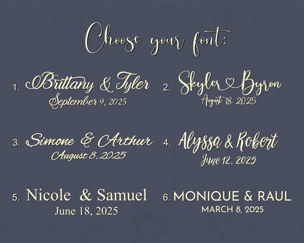 Magnetic wedding guest book alternative in 3D with two trees, green leaves, personalized sign