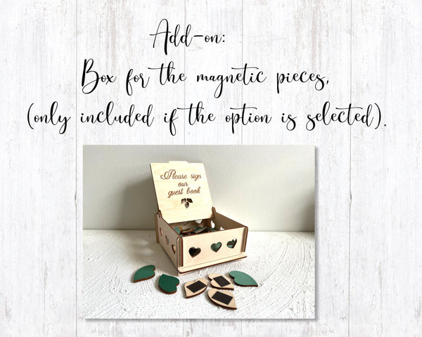 Magnetic Fall Wedding Guest Book with Maple Leaves Personalized Interactive Puzzle for Wedding Party Guests