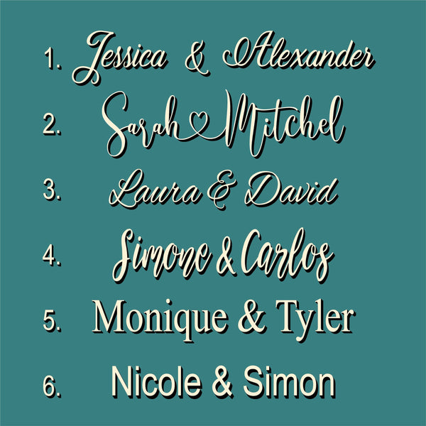 3D Personalized wedding guest book alternative with two trees with personalized names, date and colors, neutral and gold color scheme