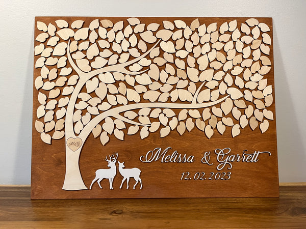 guest book with deer for a cottage chic wedding
