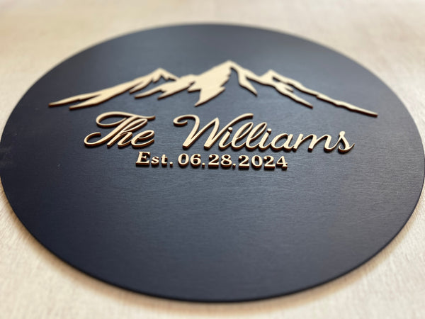 personalized guestbook alternative with mountain range