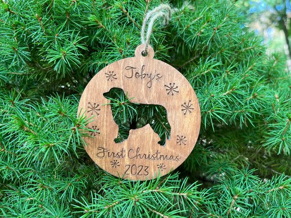 Golden retriever owner Christmas gift tree ornament