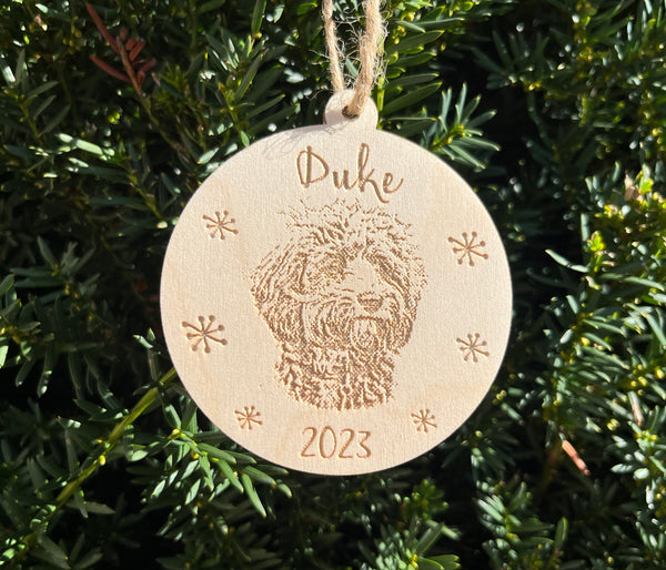 the ornament can be a keepsake to remind you of your puppy's first Christmas