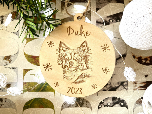 personalized dog Christmas tree ornament 