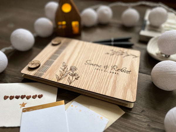 wood guest book