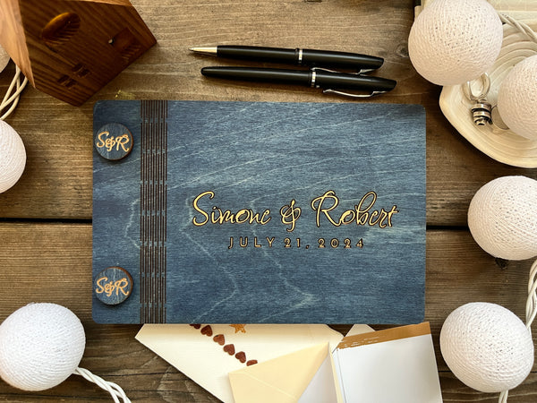 navy wedding or anniversary guest book