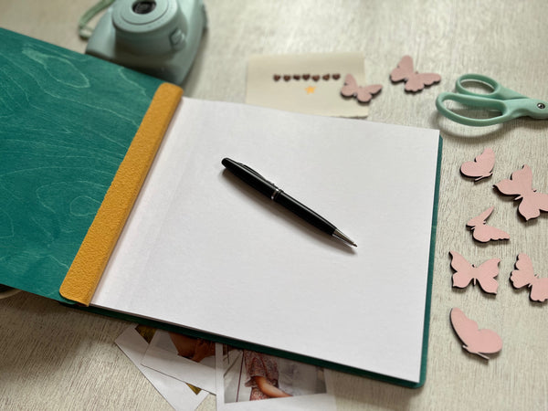 Diary personalized album or photo book, travel journal with custom colors, friend gift, meditation journal, butterflies retirement guest book