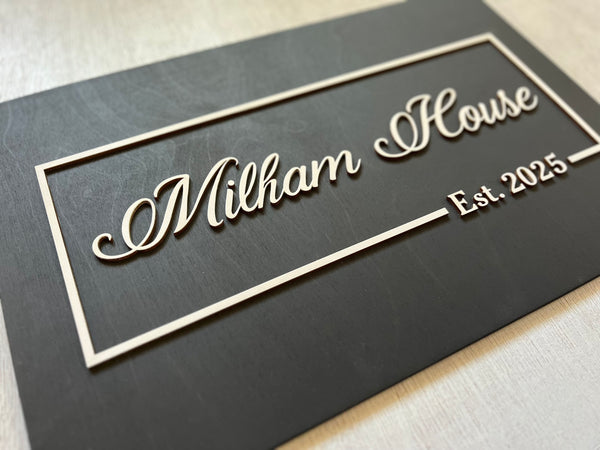 Family Christmas Gift 3D Wood Last Name/Company Logo Sign, Established Sign