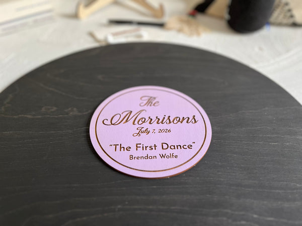 music record sign personalized with last name and wedding date- could be used for guest signatures