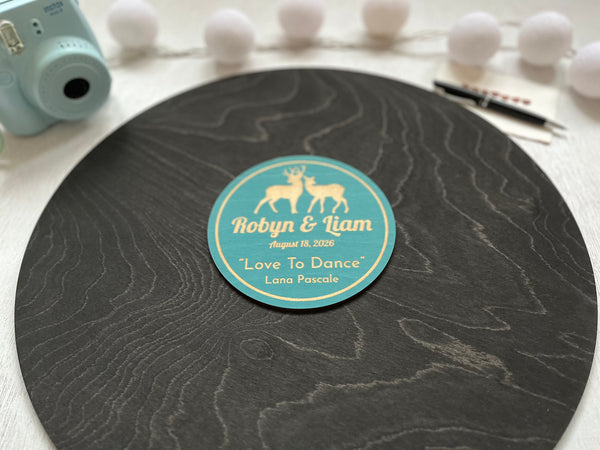 Music Record Album Guest Book Alternative, Personalized Wedding Soundtrack Guestbook- Extra Engraving Custom