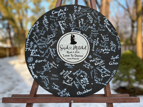 Puppy Love Music Record Album Guest Book Alternative, Personalized Soundtrack Guestbook- Golden Retriever Parents