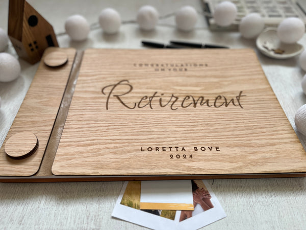 Retirement guest book personalized gift for retiree, veteran guest book, coworker custom engraved present