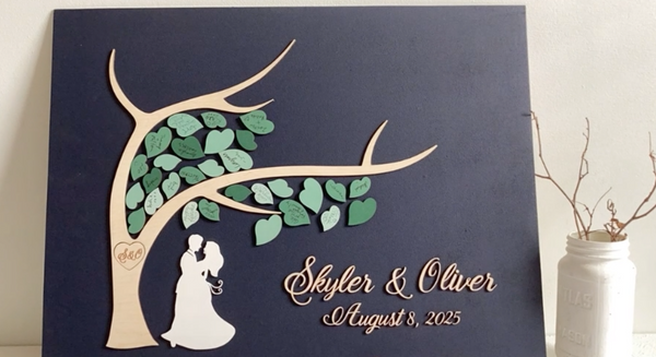 Personalized Magnetic Guest Book Alternative 3D Puzzle with Tree of Life