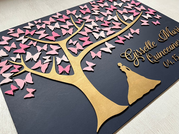 This tree of wishes guest book is fun for the guests to sign and a fun keepsake