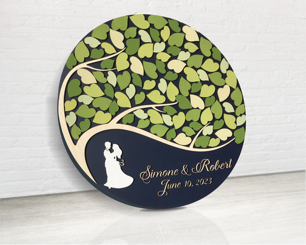 Tree of wishes guest book alternative personalized wedding guestbook with leaves to sign 3D wedding guest book
