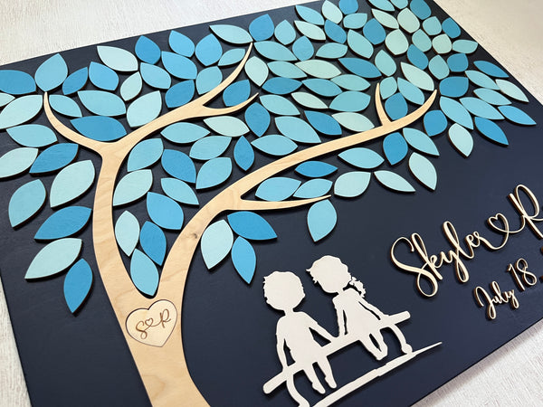 couple silhouette high school sweethearts guest book SignYouStyle