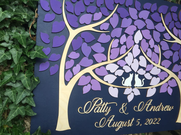 include your cats or dogs in your wedding by getting a guest book with two cats or dogs as shown in this example