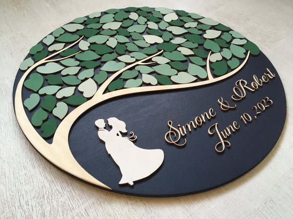 side detail to show the guest book with the silhouette to represent the newlywed couple