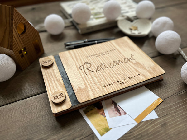 custom engraved retirement guest book personalized for your favorite coworker