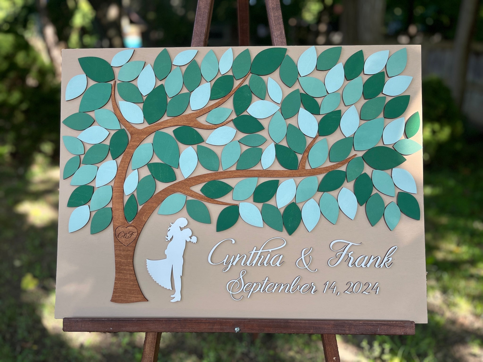 sage green wedding guest book alternative