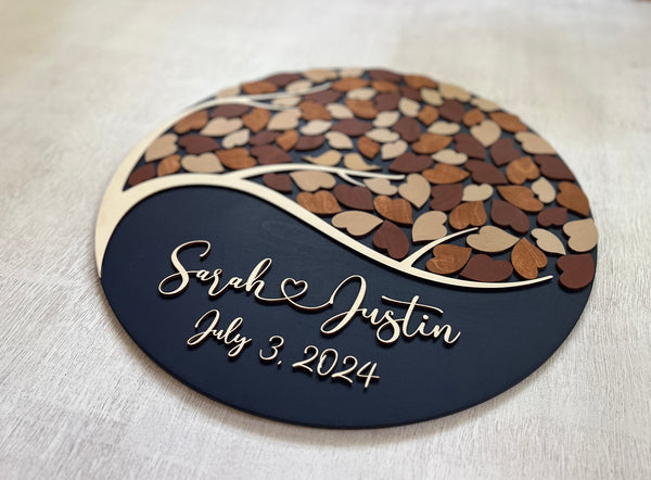 detail of fall round guest book 