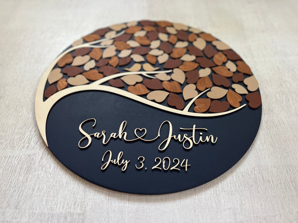 detail of fall round guest book 