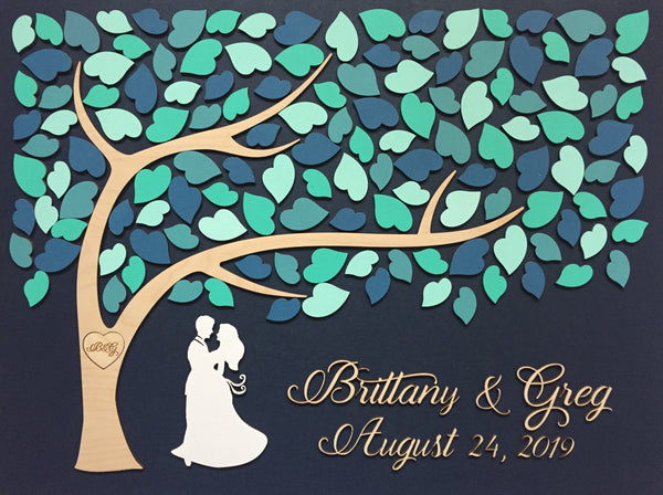 Alternative guest book with couple, custom colors and personalized details