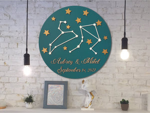 constellations 3D guest book sign with zodiac constellations personalized with names and date signyoustyle.com