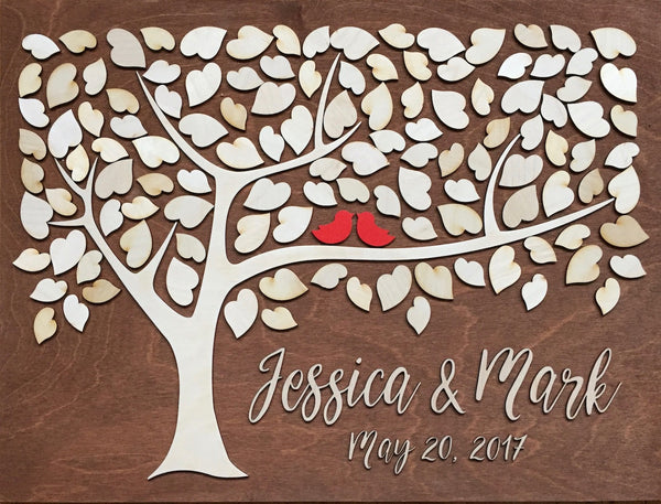 Guestbook tree wedding guest book alternatives made of wood and customizable colours