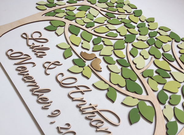 green leaves and gold tree guest book signyoustyle.com