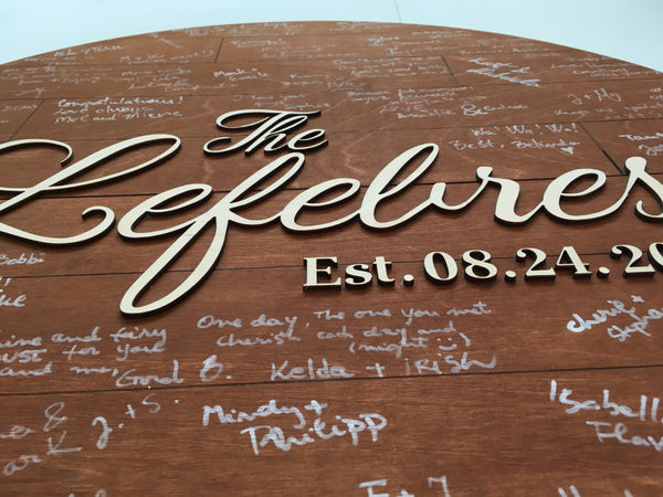 newlyweds gift guest book sign 