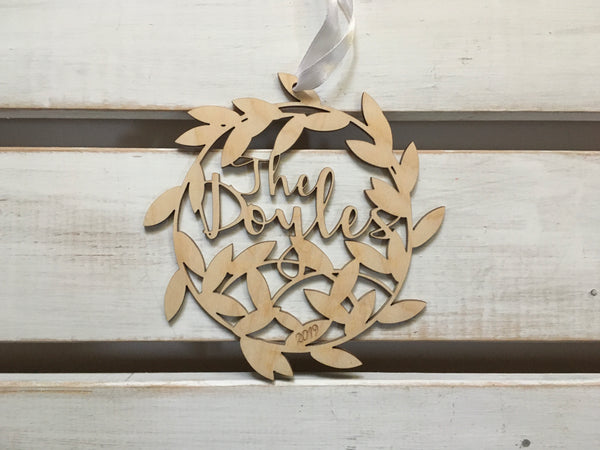 custom family name Christmas ornament