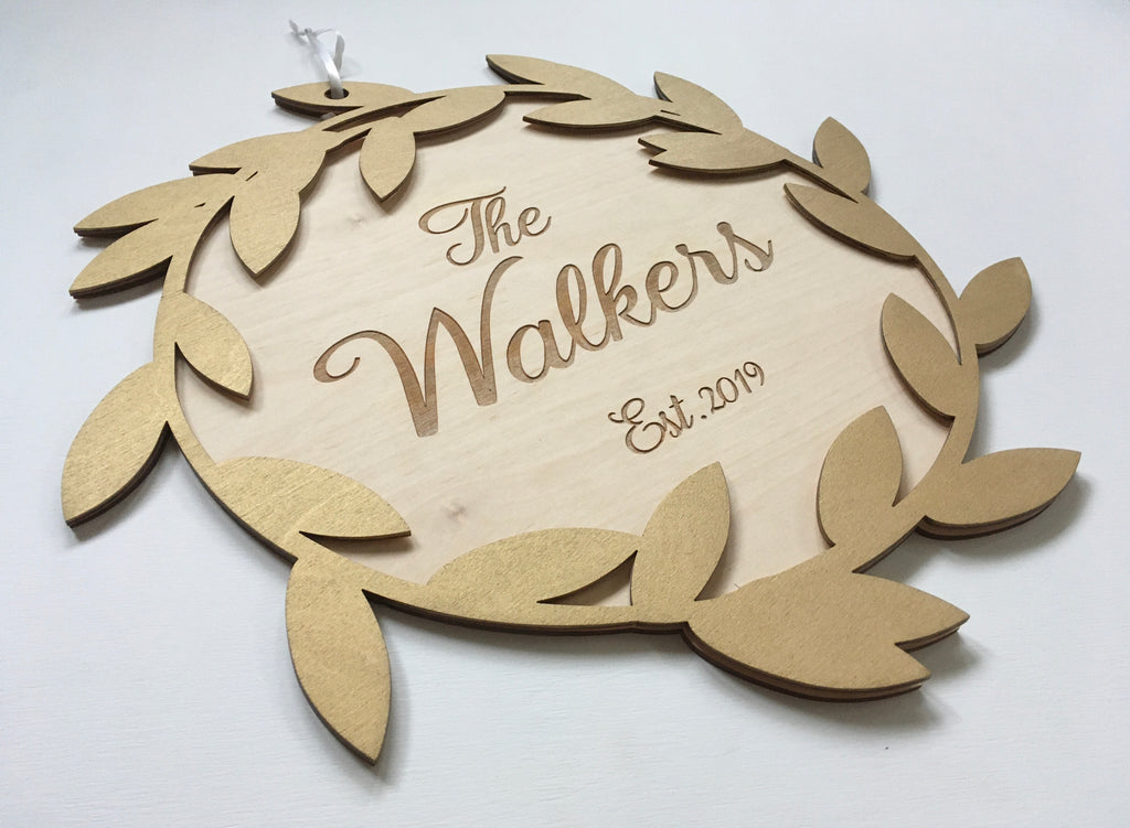 Wooden Sign 3D Name Door Sign Engraving Personalised Room Deco