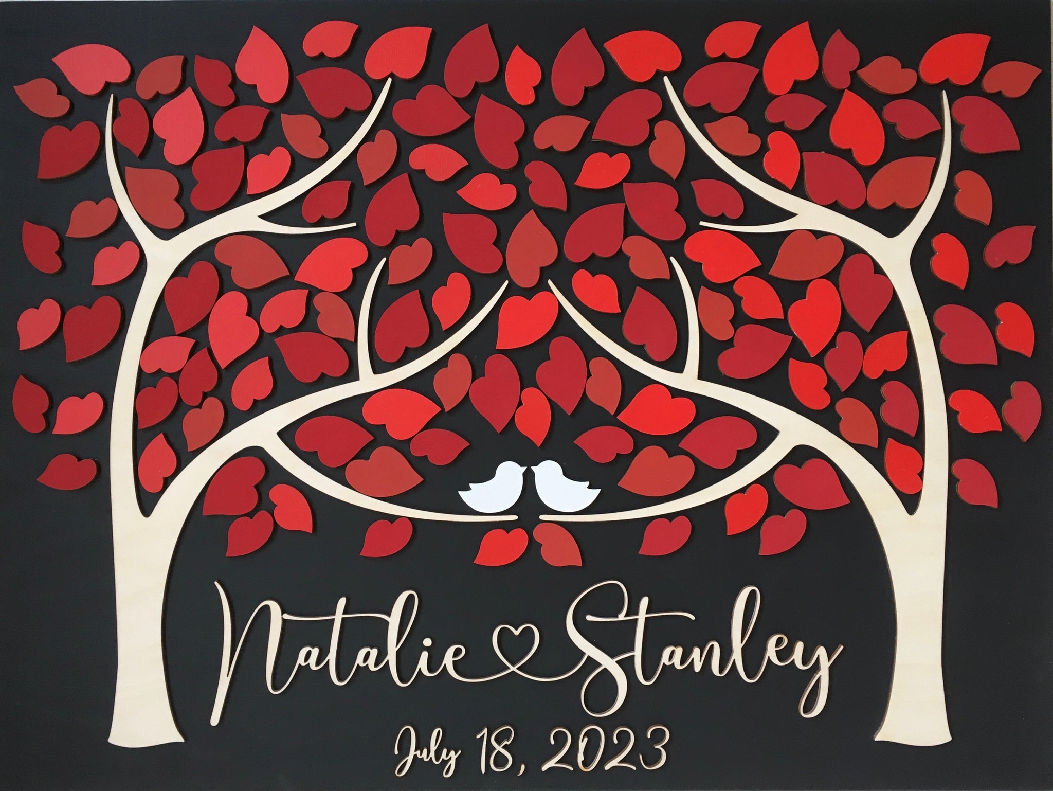Red 3D Personalized wedding guest book alternative