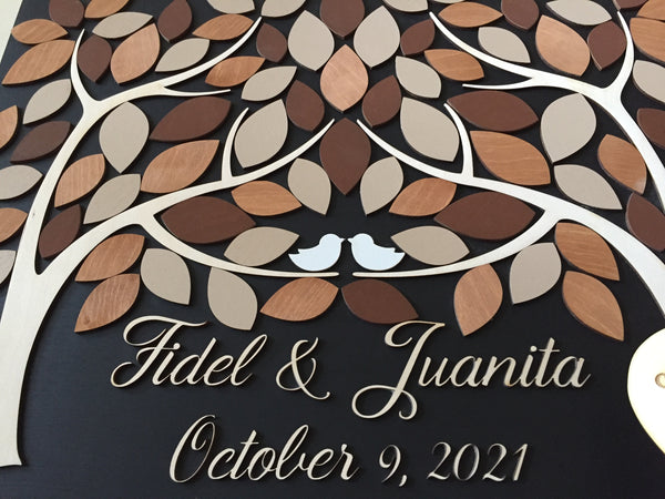 add a note with the names and date to personalize your guest book to appear on your custom guestbook
