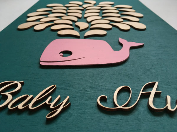 baby guest book sign whale shower guestbook
