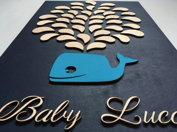 baby boy shower guest book whale
