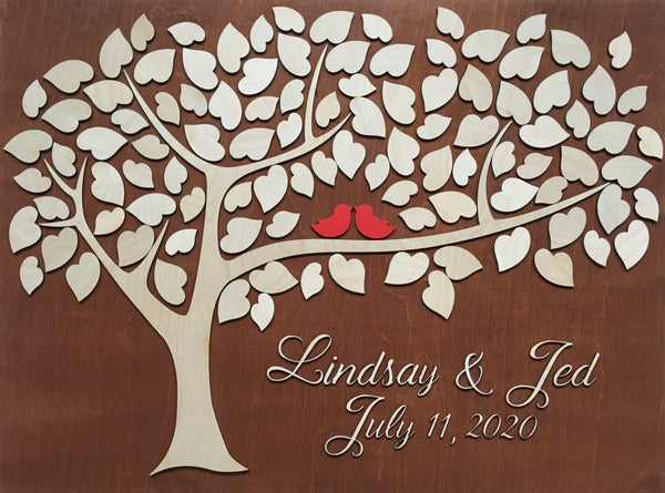 close up of a rustic guest book alternative for wedding or anniversary