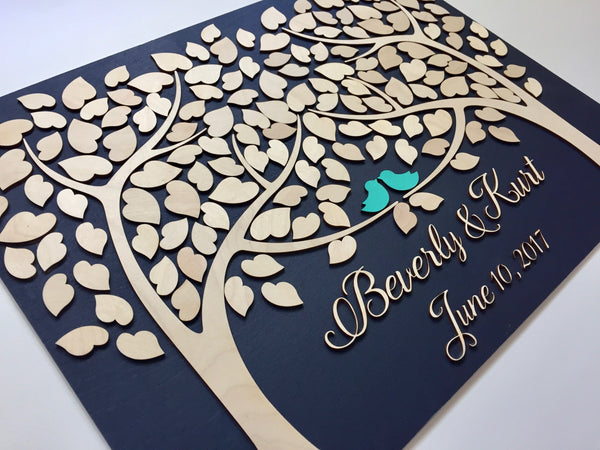 detail of wedding tree guest book alternative by Sign You Style