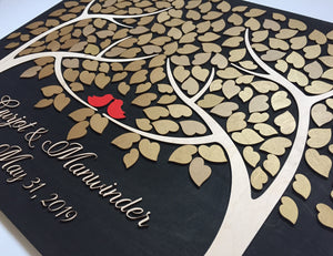 detail of gold heart guest book alternative on signyoustyle.com