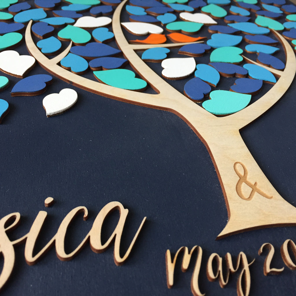 Personalized tree guest book used as a wedding guest book alternative –  SignYouStyle