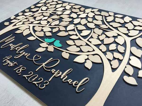 detail to show the font on the guest book, each guest book is perosnalized with the names of the newlyweds