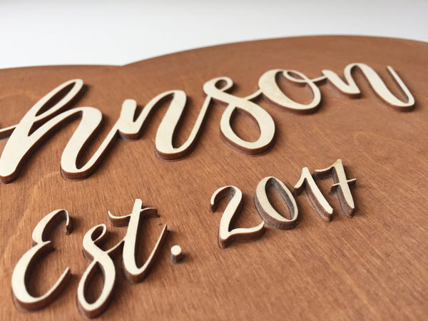 established name sign with last name and date made by SignYouStyle