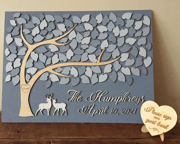 guest book alternative with deer and heart sign to ask your guests to sign your guest book signyoustyle.com