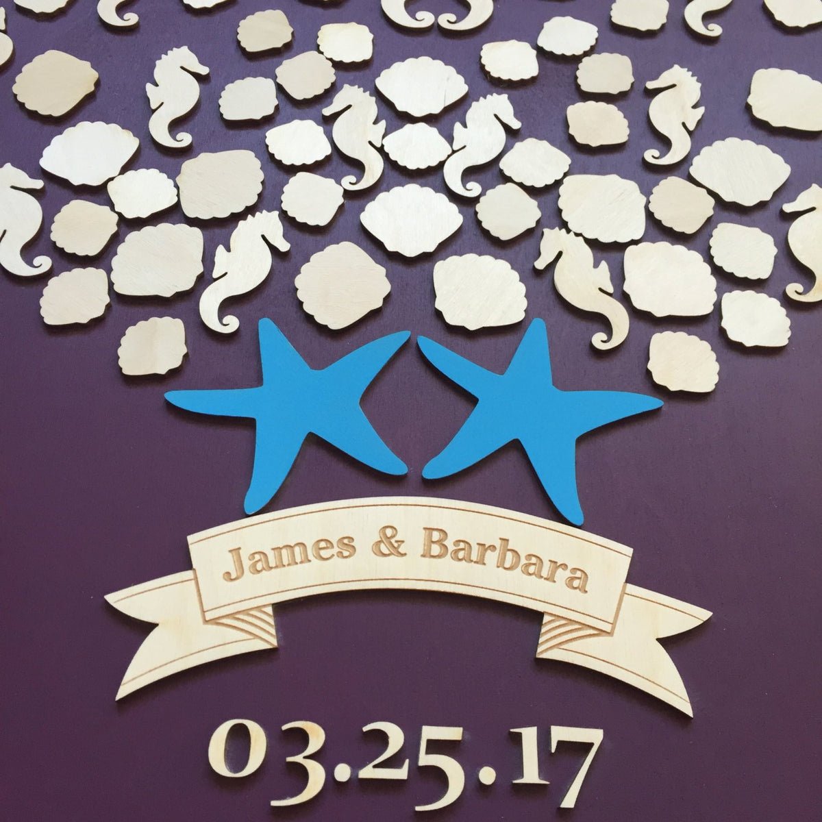 Beach wedding guest book, destination wedding sign in with a nautical ...